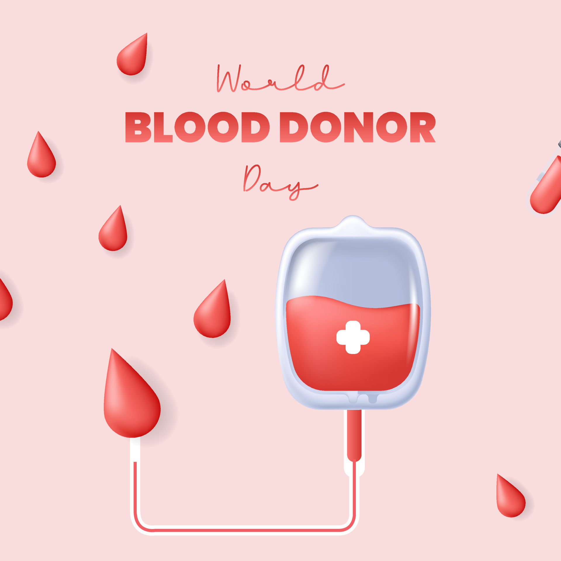 World Blood Donor Day concept. Give blood save life. Blood donation on June 14. world blood 