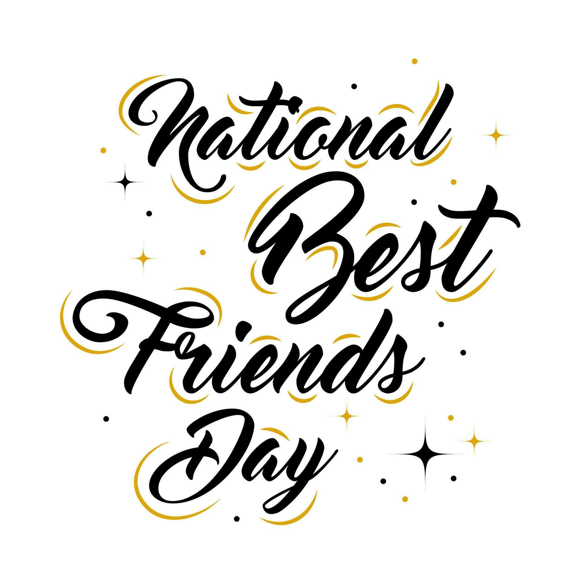 National Best Friends Day typography. June 8. Holiday concept. Template