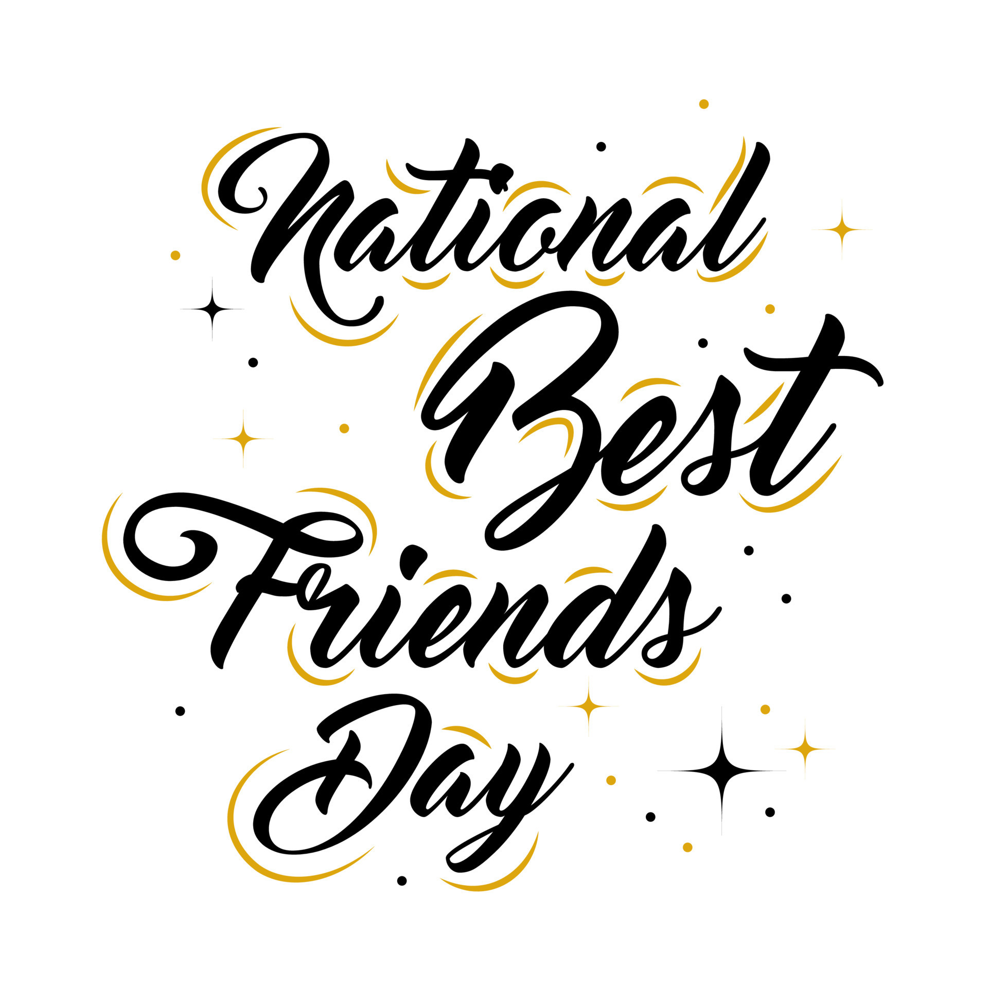 National Best Friends Day typography. June 8. Holiday concept. Template