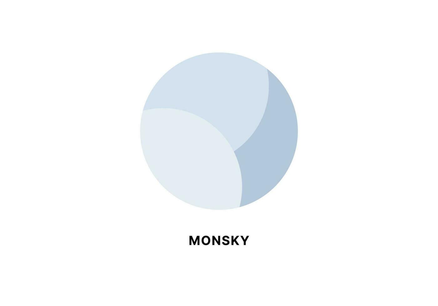 Circular logo design resembling a moon above clouds with three-color gradients. vector