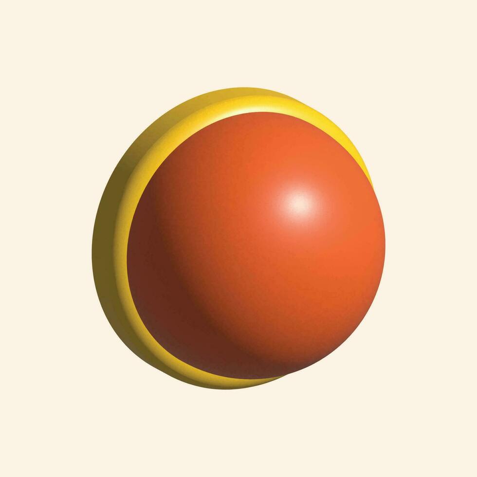 3d orange button simple icon design. Suitable for toggle or switch illustration element. vector