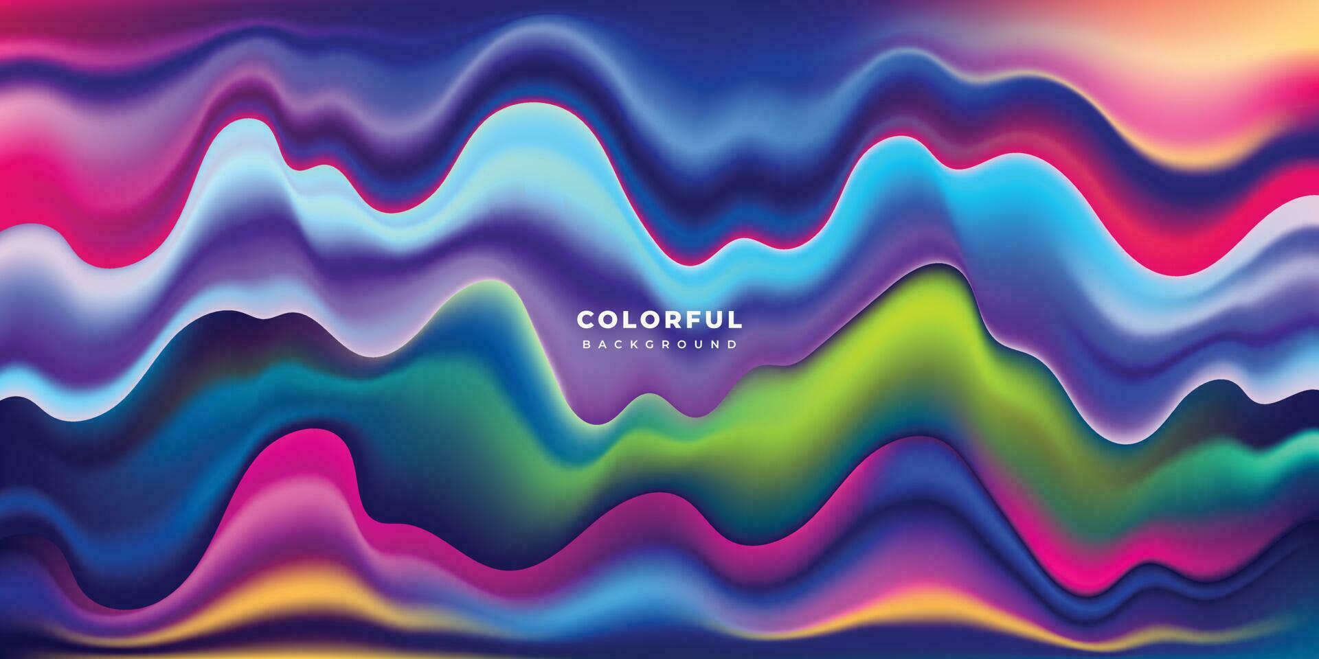 Colorful abstract wavy liquid background template copy space. Fluid gradient mesh colour backdrop design for poster, banner, magazine, leaflet, pamphlet, cover, booklet, or flyer. vector