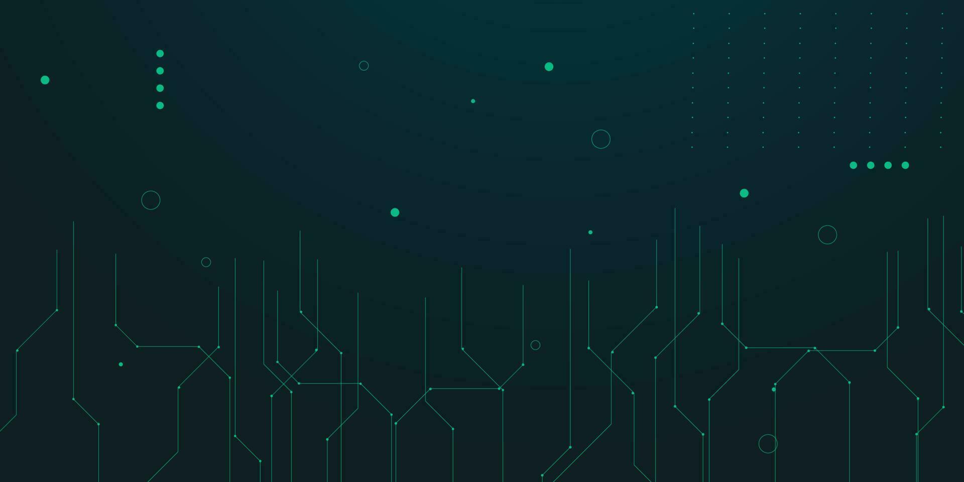 Modern green background with line circuitboard element vector