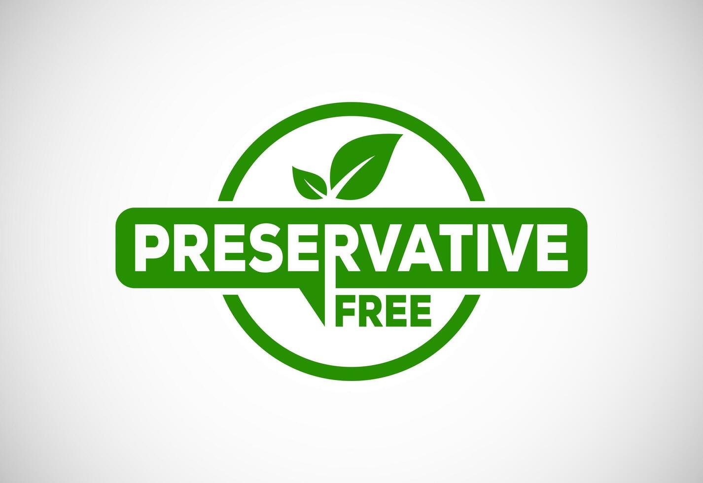 Preservatives free natural organic food package label. No additives, no preservatives. natural food. Vector illustration