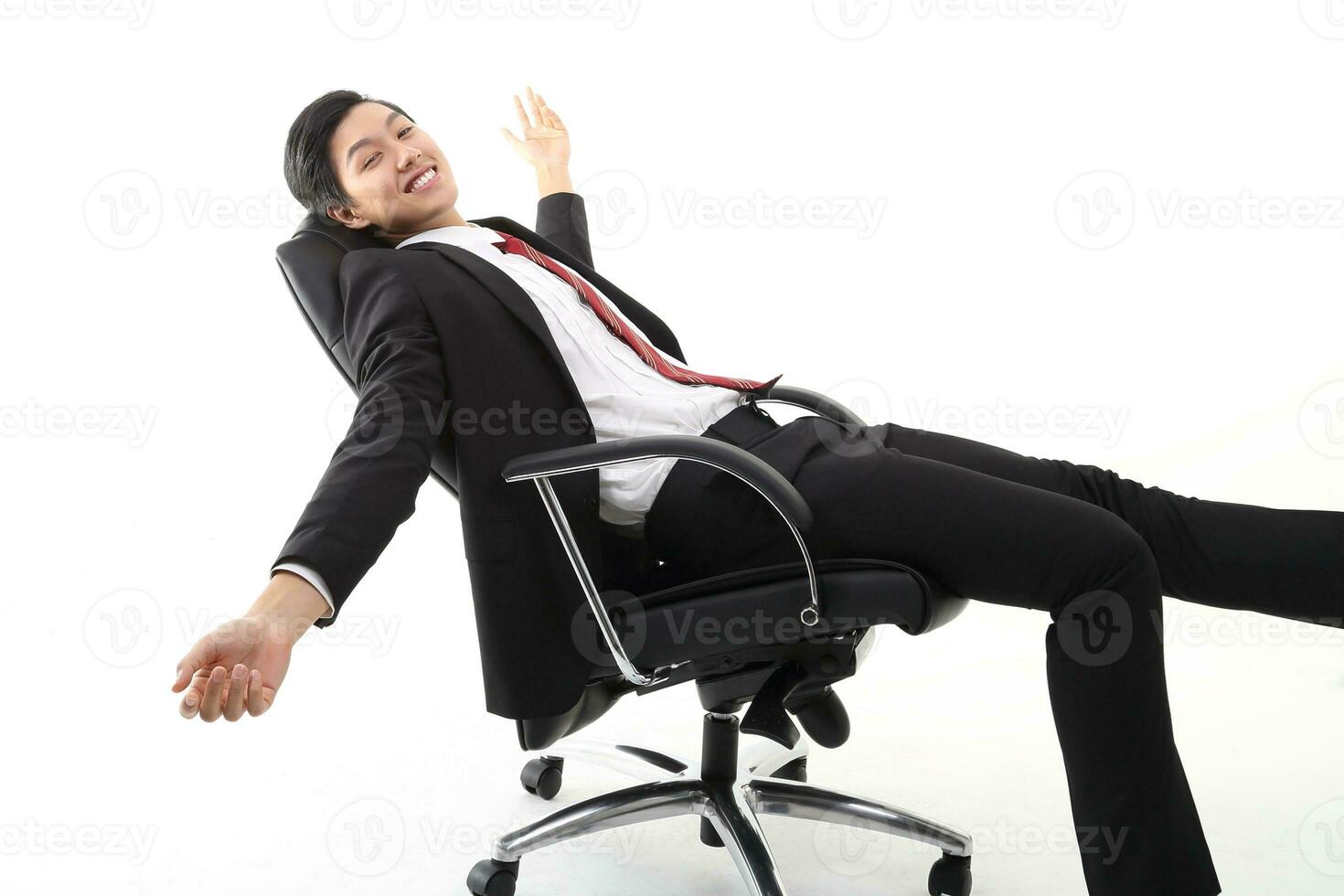 South east Asian young Chinese Indian man woman wearing formal business office ware on white background pose expression photo