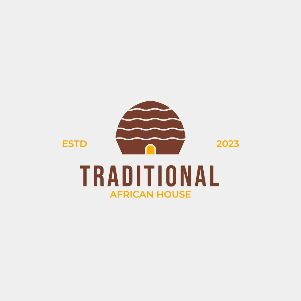 Creative traditional african house logo design concept illustration idea vector