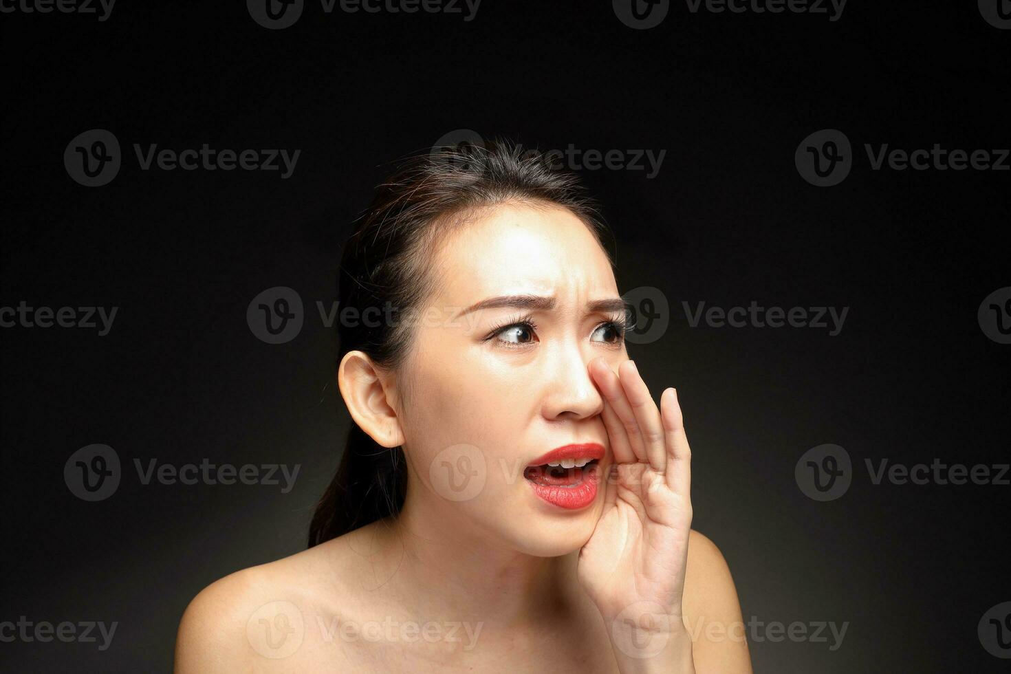 Young beautiful Asian woman facial expression photo