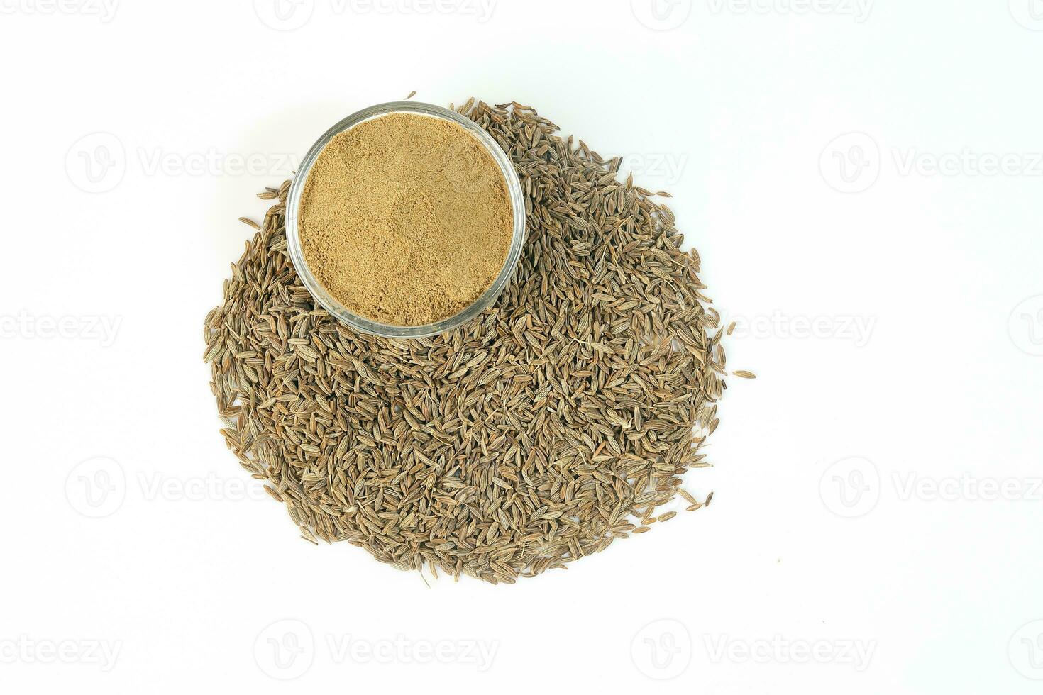 Cumin seeds dry whole powdered healthy aromatic spice jeera photo