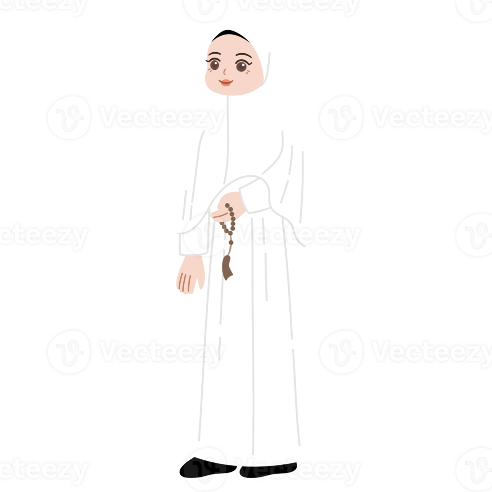 islamico pellegrinaggio cartone animato personaggio illustrazione png