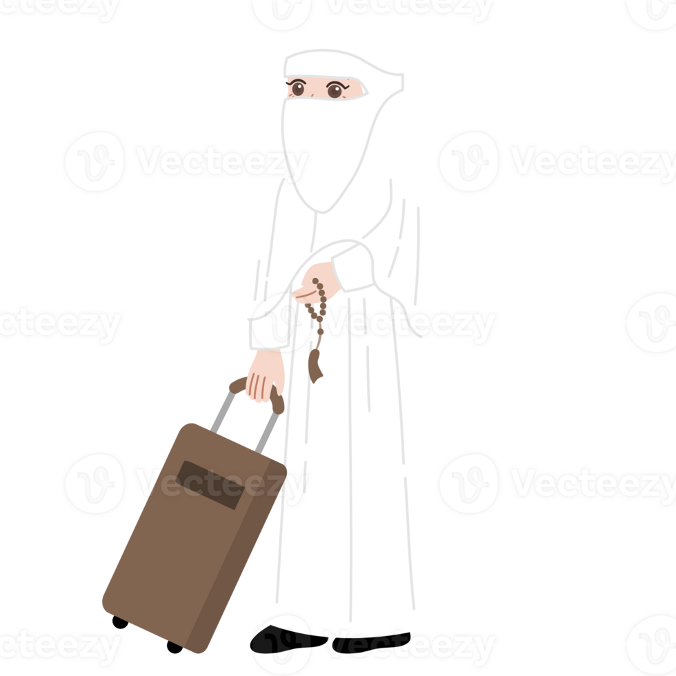 islamique pèlerinage dessin animé personnage illustration png