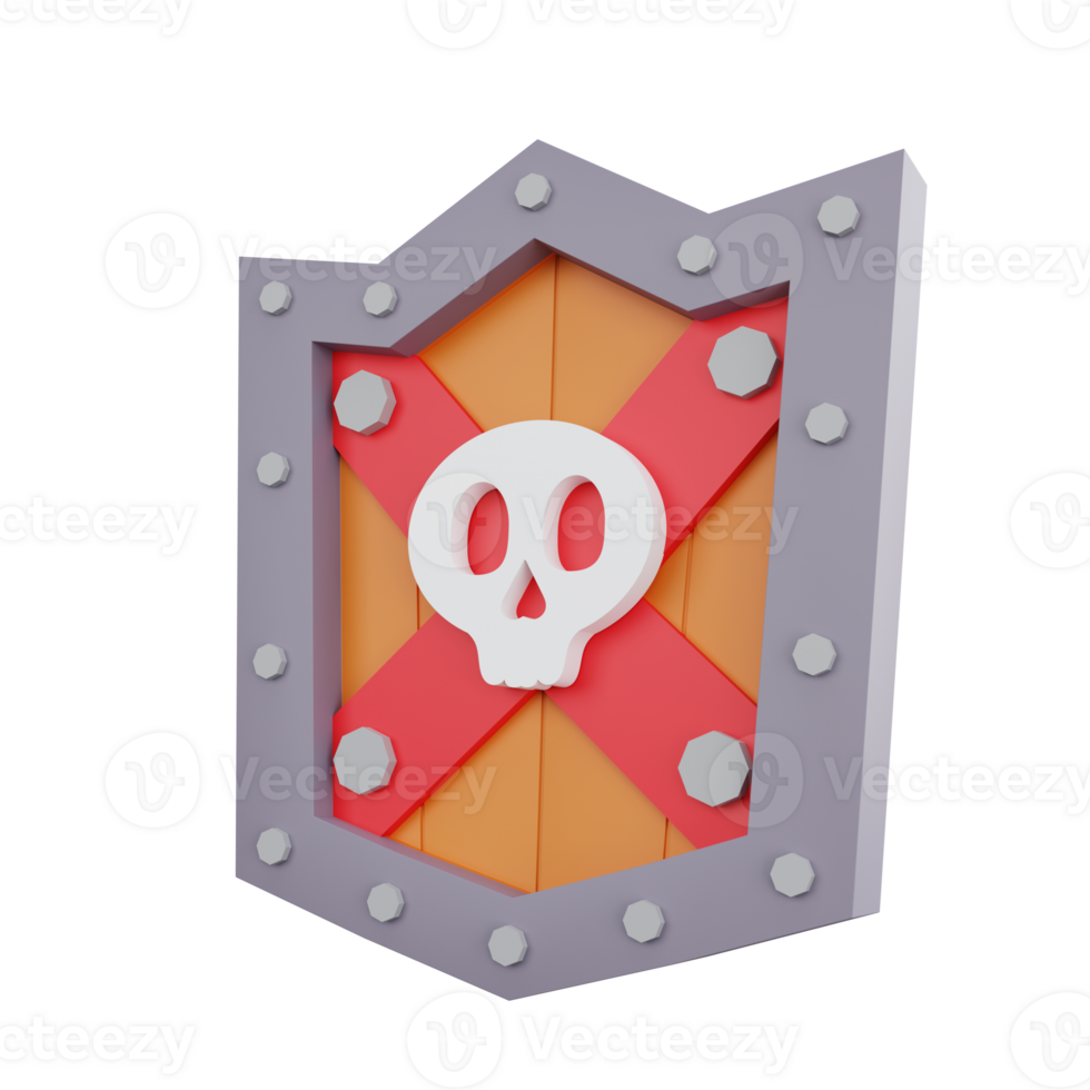 3d rendering game asset shield png