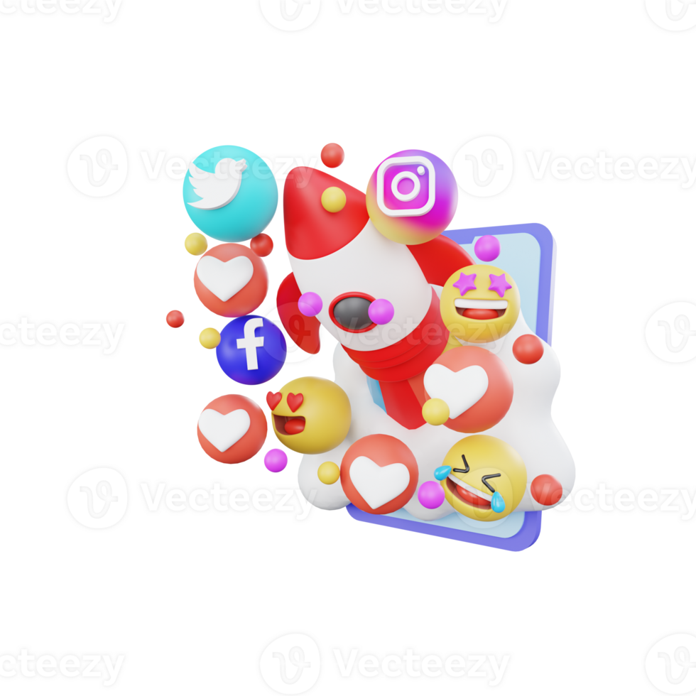 3d renderen digitaal afzet concept illustratie png