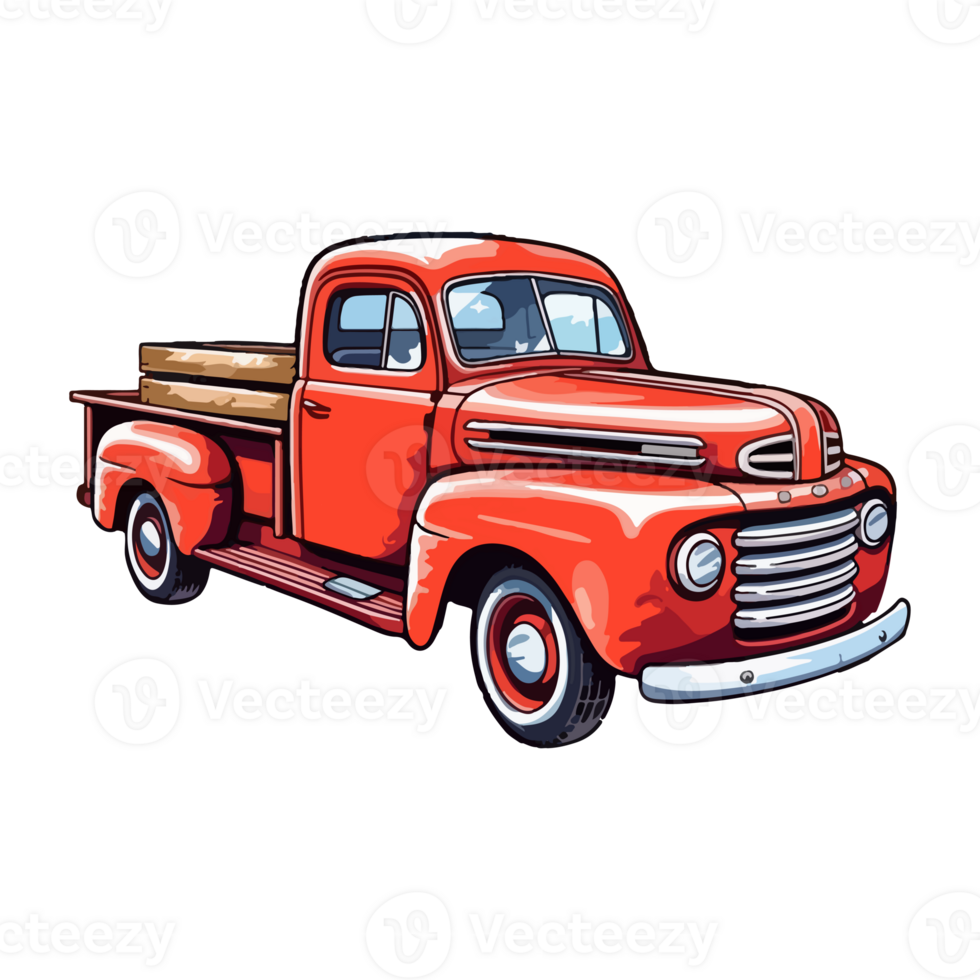 Colorful Old Farm Truck pop art style, Old Farm Truck Sticker, pastel cute colors, retro truck, . png