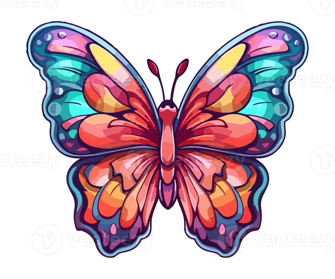 Colorful butterfly Logo, butterfly Sticker, Pastel cute colors, . png