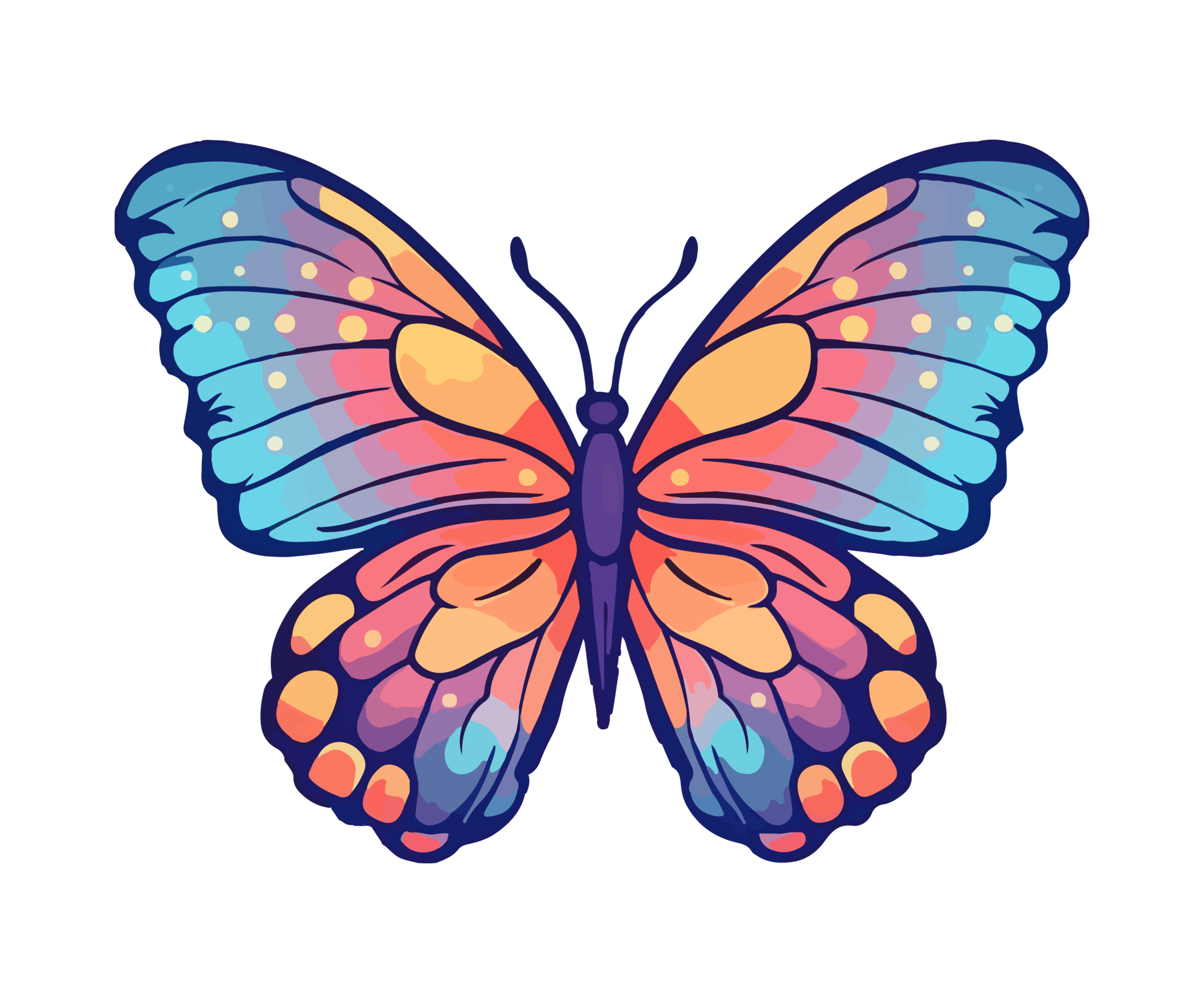 Colorful butterfly Logo, butterfly Sticker, Pastel cute colors, AI  generated. 24553505 PNG