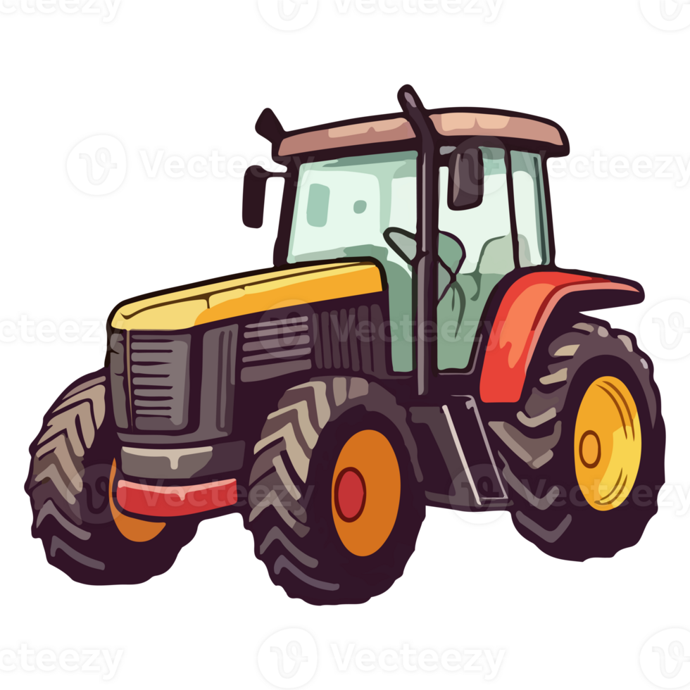Colorful Tractor Farm pop art style, Tractor Farm Sticker, pastel cute colors, . png