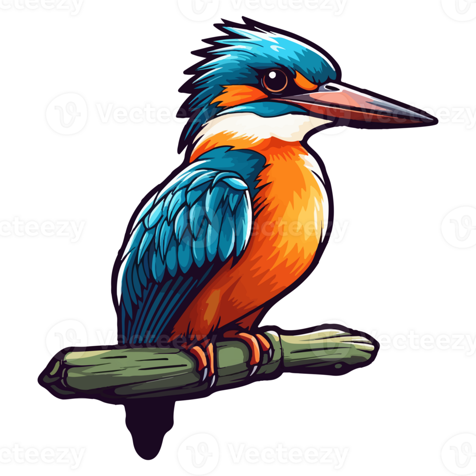 Colorful Kingfisher bird pop art style, Kingfisher Sticker, pastel cute colors, . png