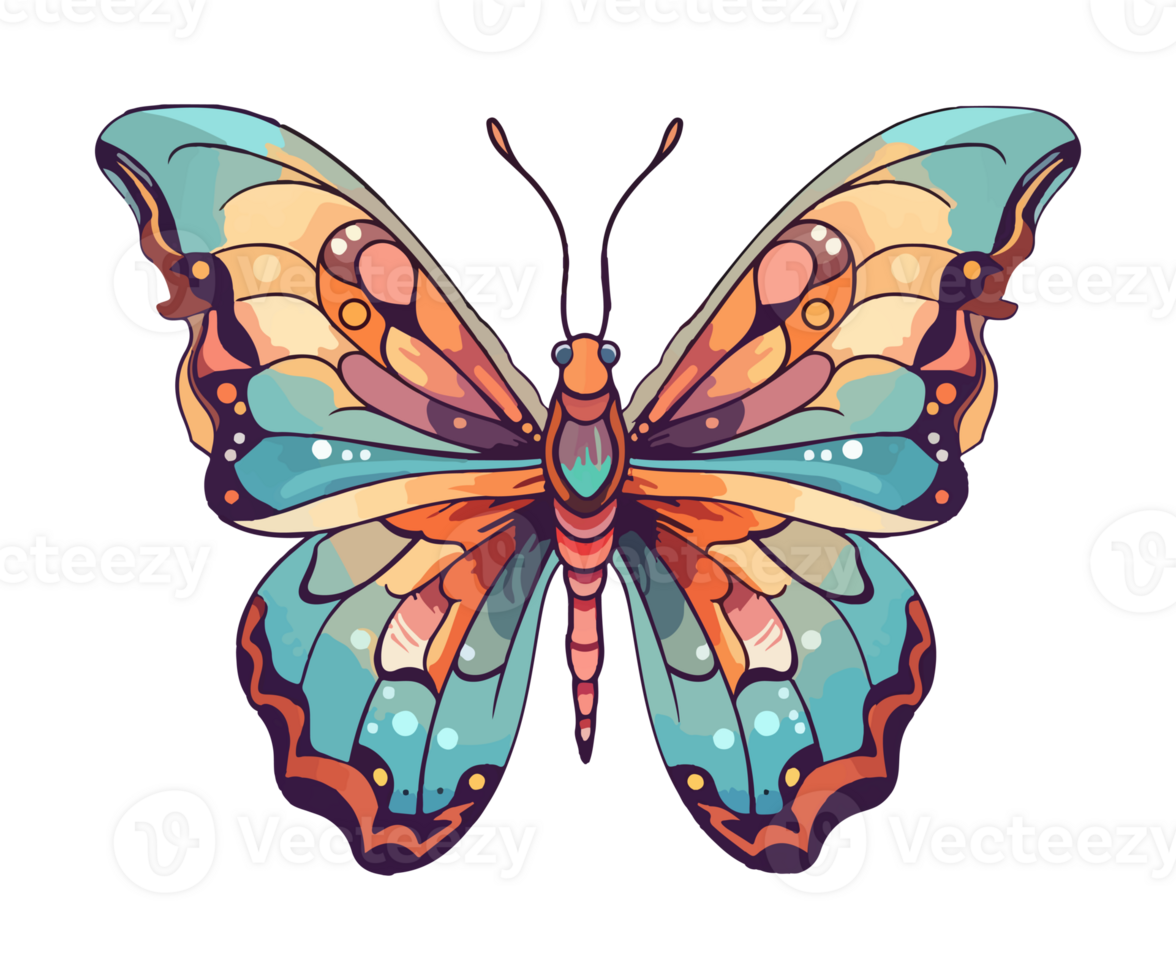 Colorful butterfly Logo, butterfly Sticker, Pastel cute colors, . png