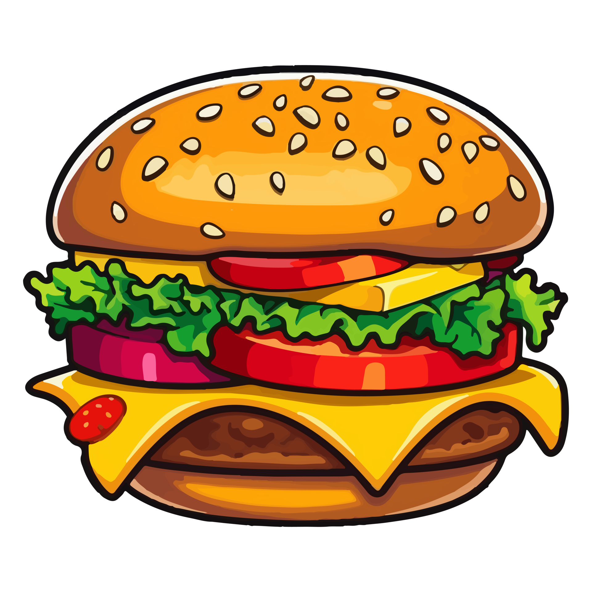 Colorful Burger pop art style, Burger Sticker, pastel cute colors, AI  generated. 24553609 PNG