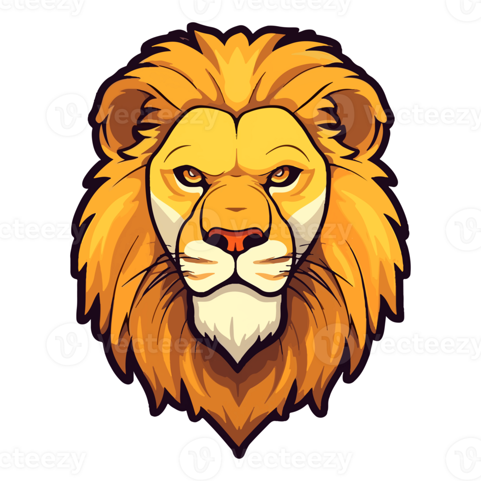 Lion tête logo mascotte faune animal illustration, génératif ai. png