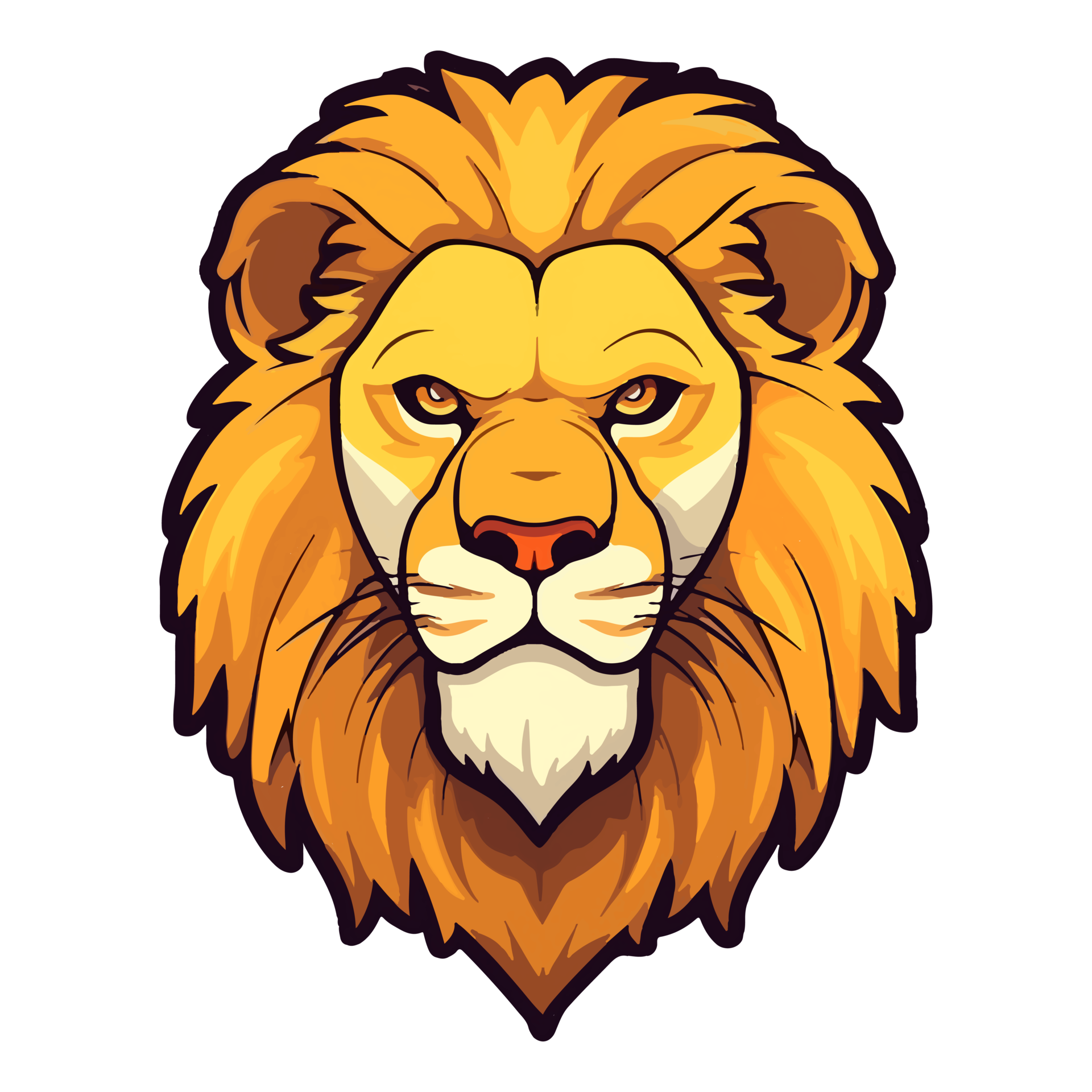 Lion Head Logo mascot wildlife animal illustration, . 24553646 PNG
