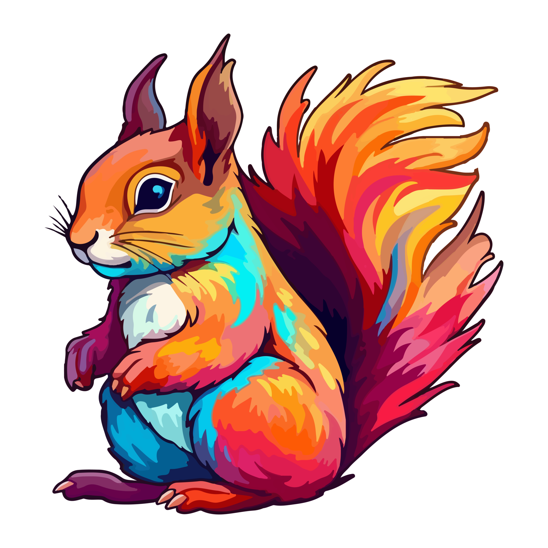 Colorful squirrel modern pop art style, squirrel Illustration squirrel  pastel cute colors, AI generated. 24553647 PNG