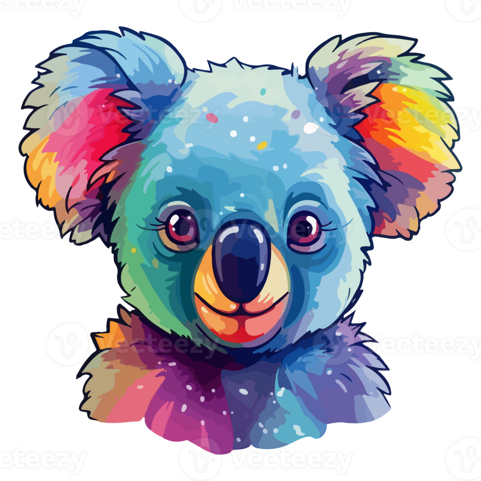 Koala modern pop art style, Colorful Koala illustration, Koala pastel  sticker cute colors, AI generated. 24553659 PNG