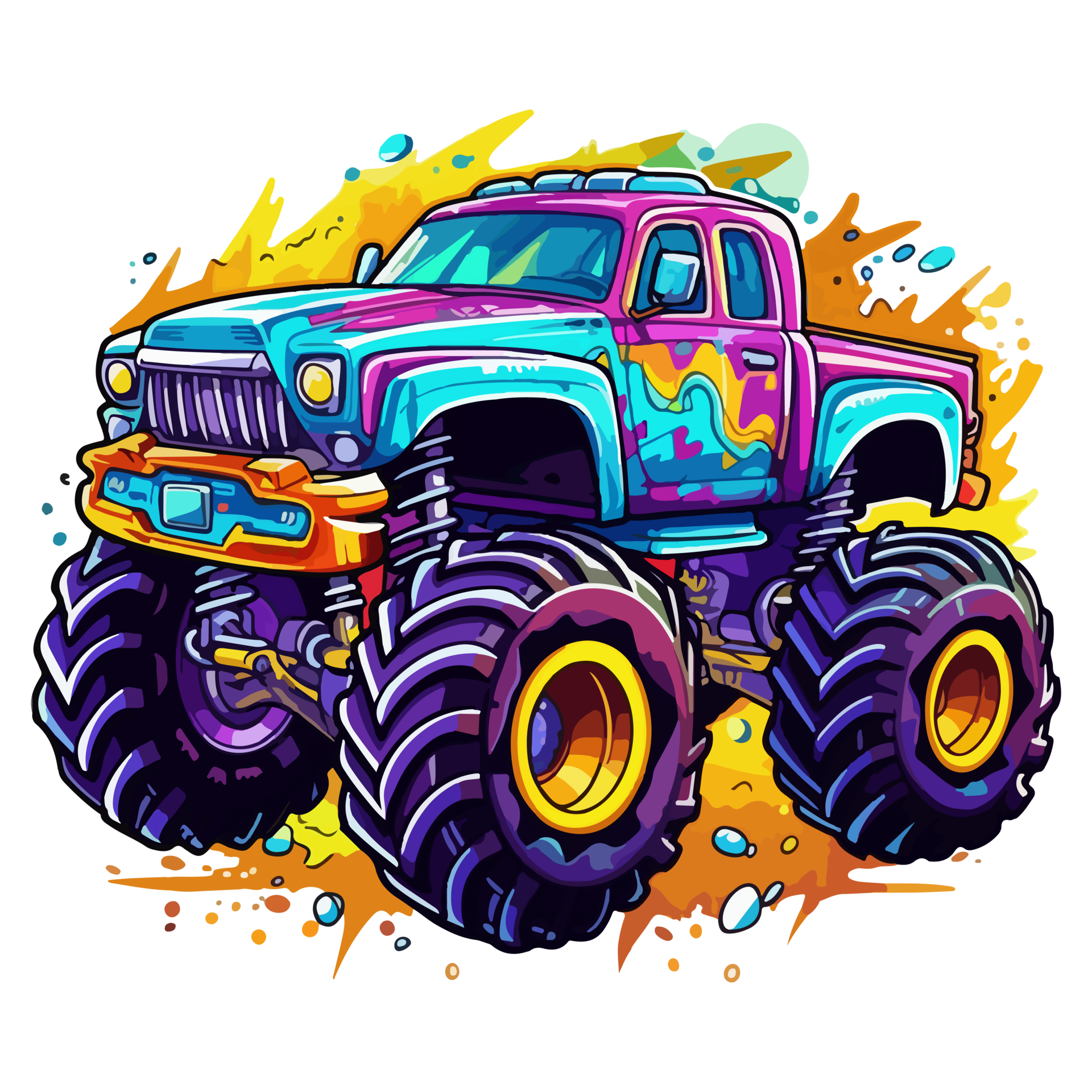 monster-truck-jumping-pop-art-style-monster-truck-sticker-pastel-cute