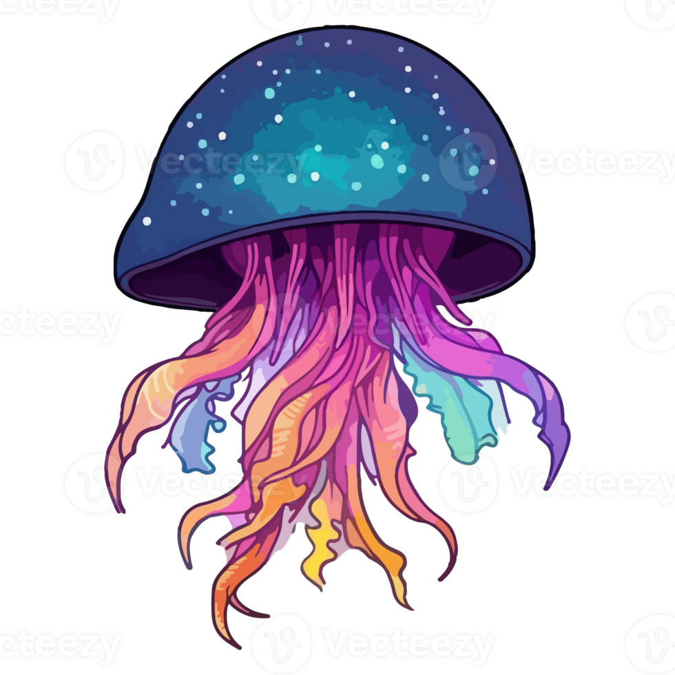 Colorful jellyfish Logo pop art style, jellyfish Sticker, pastel cute colors, . png