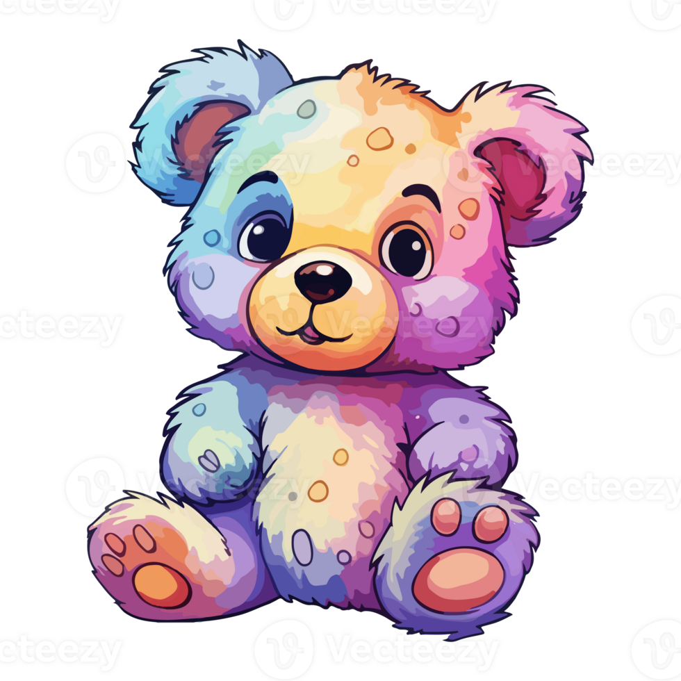 Colorful Teddy bear toy icon cartoon illustrations graphic design, . png