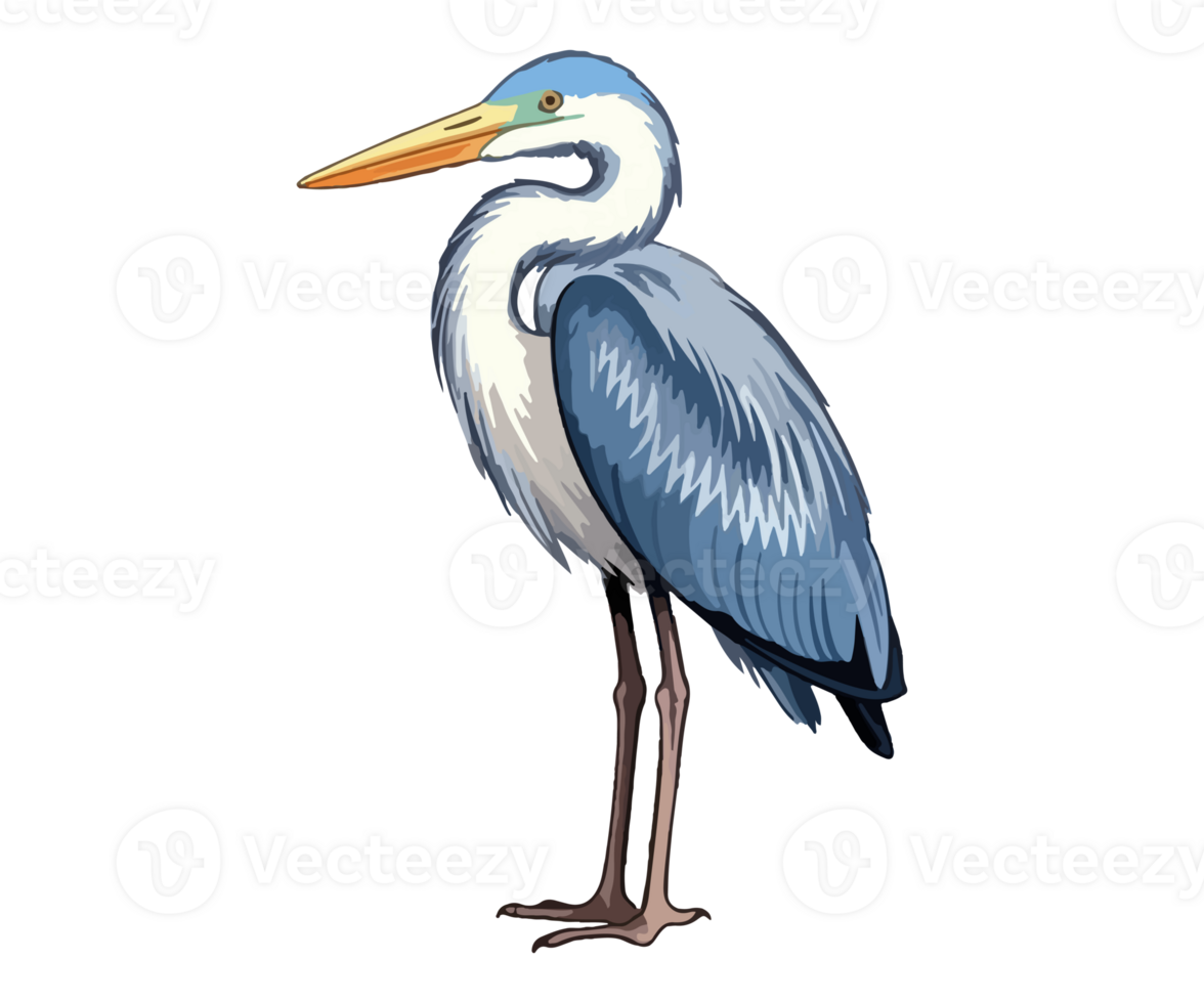 blauw reiger logo, blauw reiger sticker, pastel schattig kleuren, ai gegenereerd. png