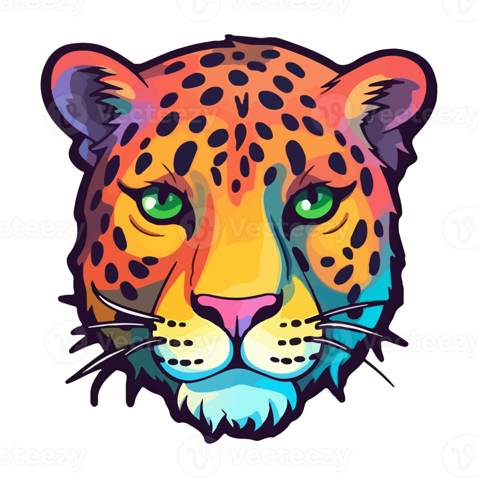 Colorful Leopard modern pop art style, Leopard illustration, simple ...