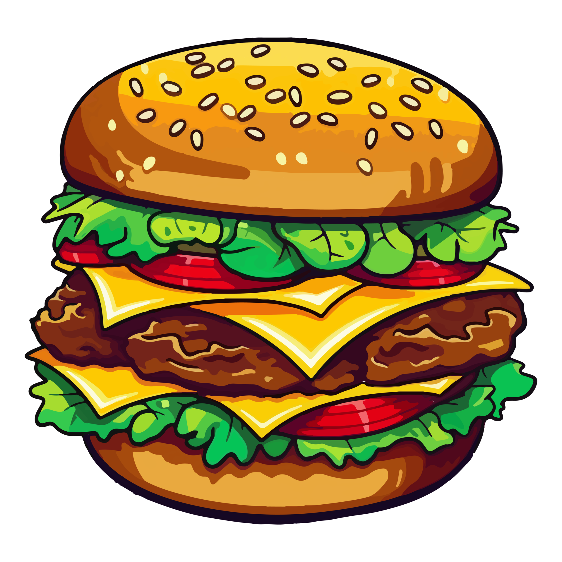 Colorful Burger pop art style, Burger Sticker, pastel cute colors, AI  generated. 24553609 PNG