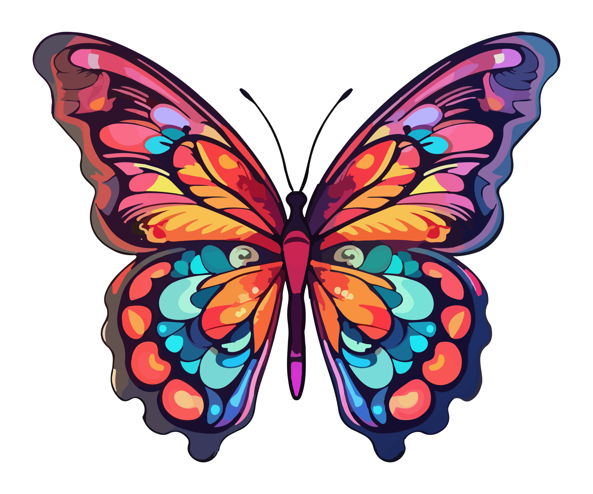Colorful Butterfly Logo Butterfly Sticker Pastel Cute Colors AI  Colorful Butterfly Logo Butterfly Sticker Pastel Cute Colors AI