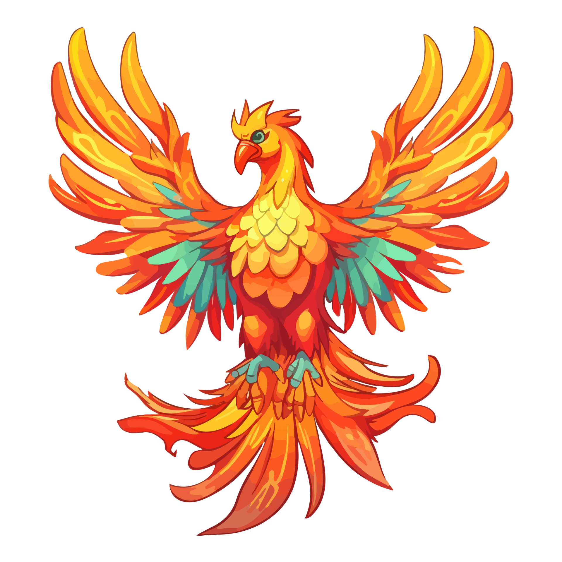 Mystical mythical character Phoenix, phoenix bird on a transparent  background, phoenix logo, AI generated. 24553964 PNG