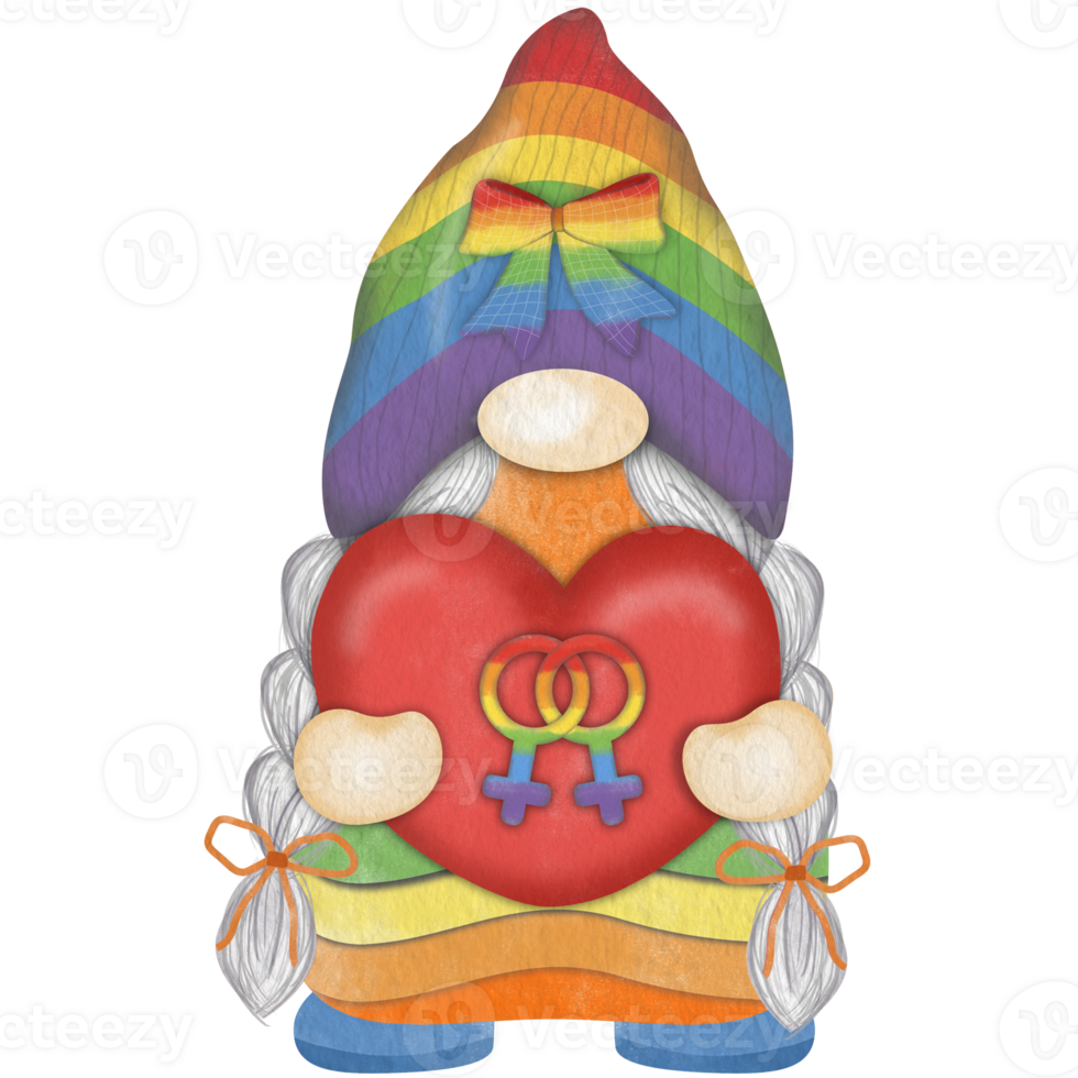 Gnome Watercolor pride month Clipart, Gnome pride, Cute gnome png