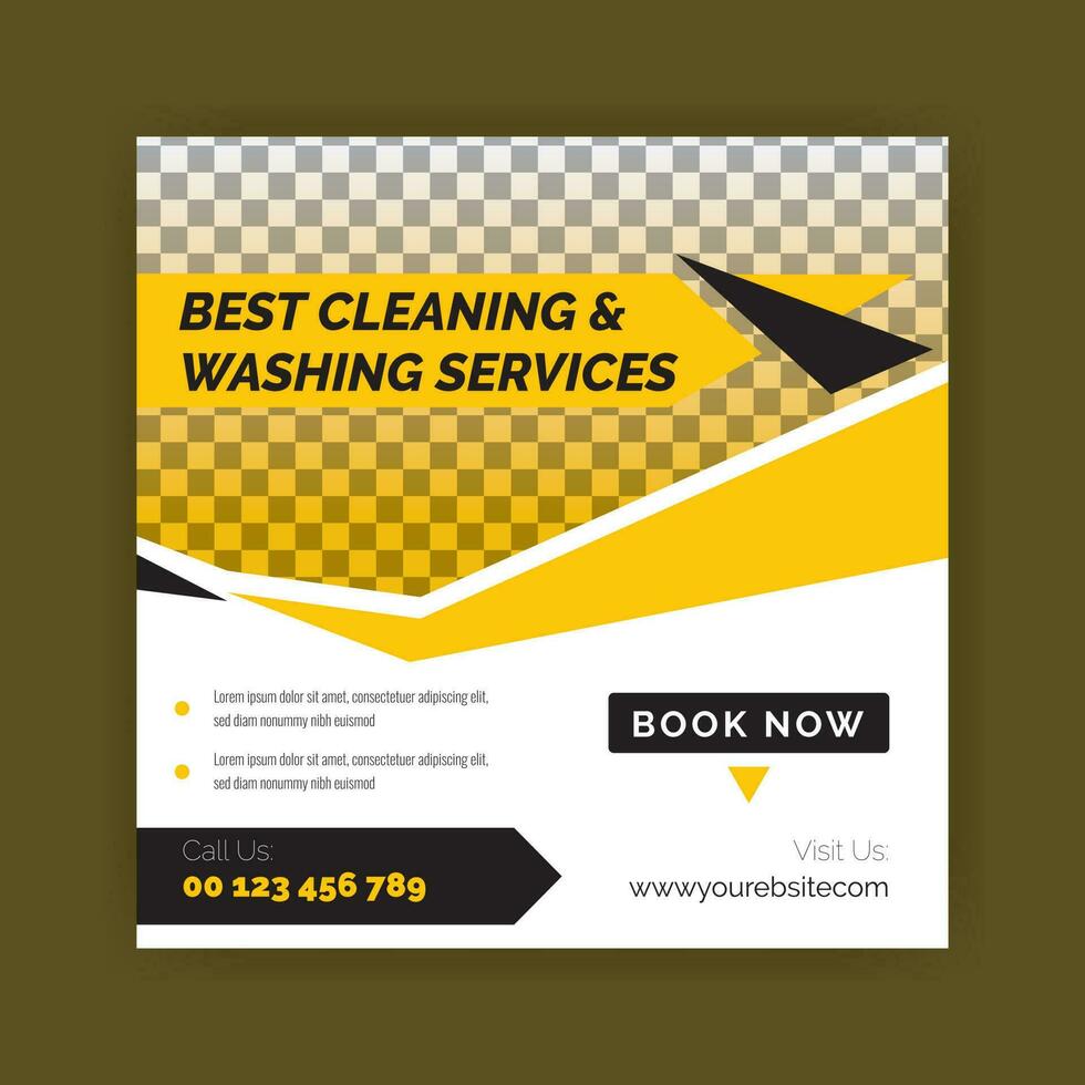 Car washing service social media post design, Web internet ads template. vector