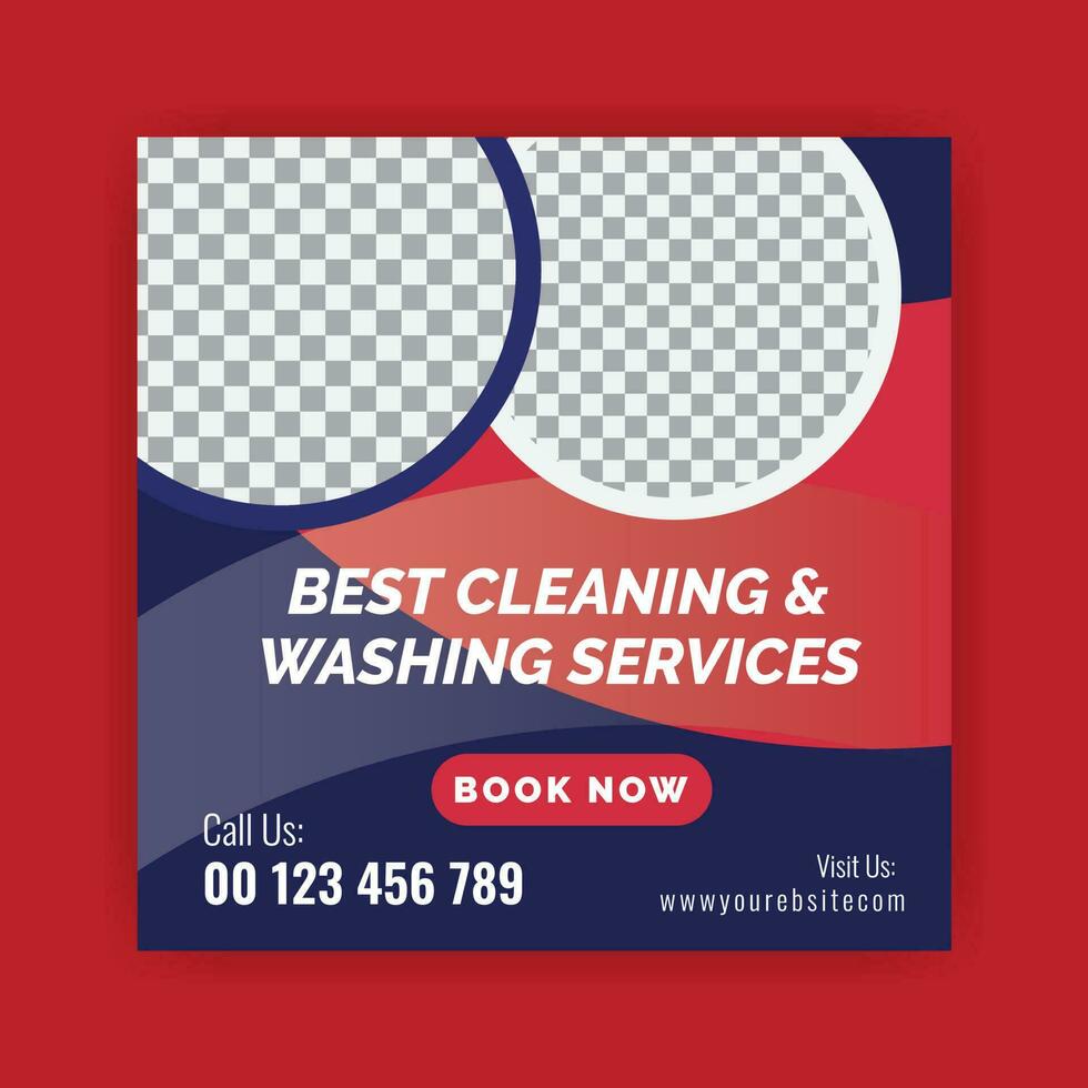 Car washing service social media post design, Web internet ads template. vector
