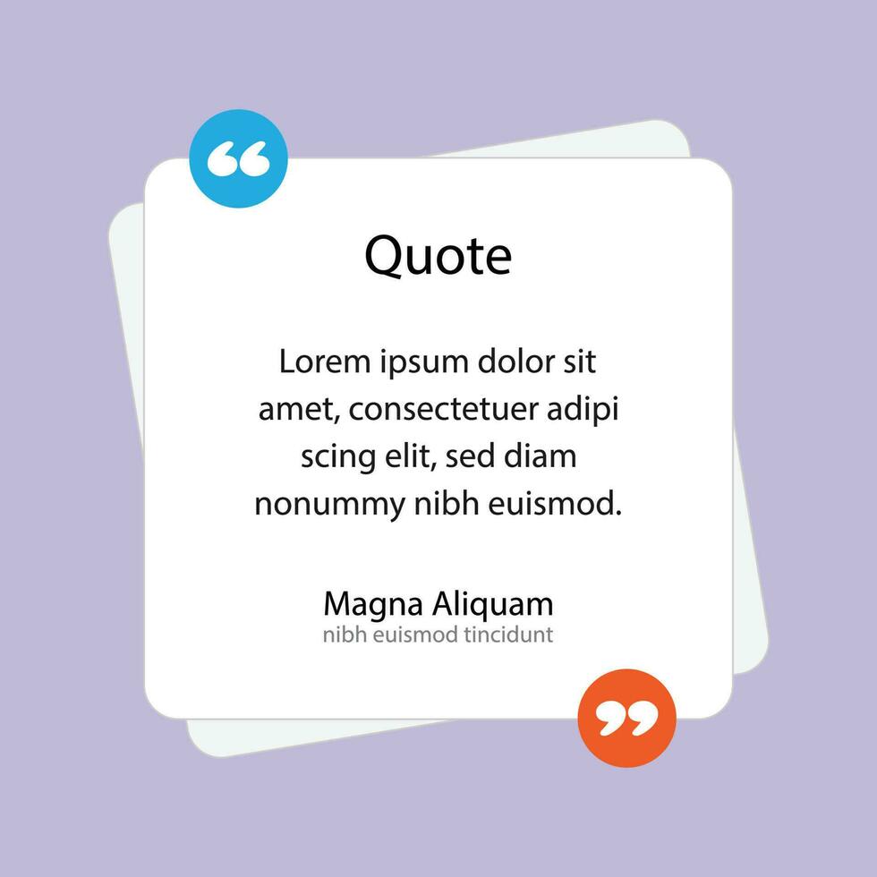 Simple quotes or testimonial blank template vector