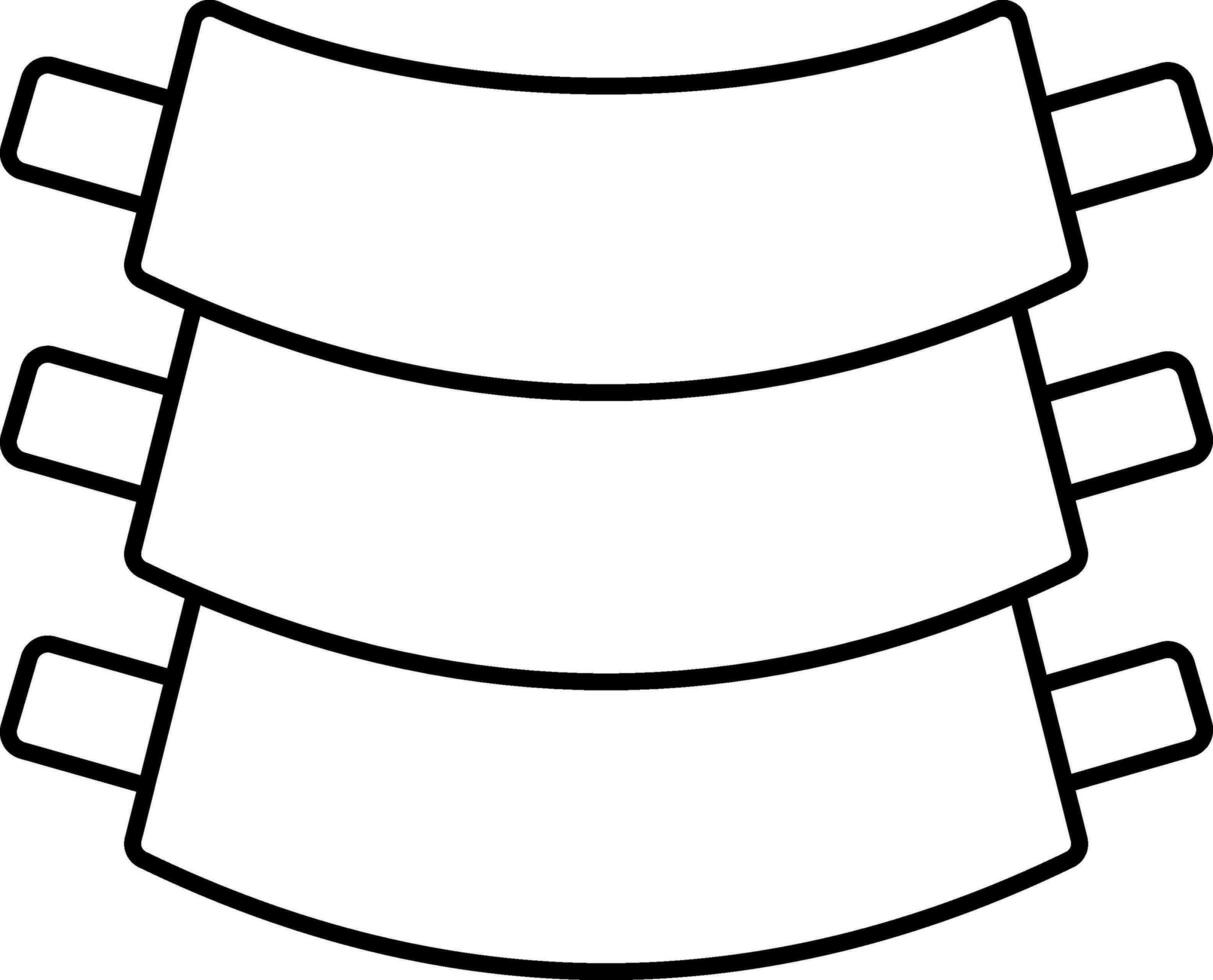 Illustration of Pork Ribs Icon In Black Outline Style. vector