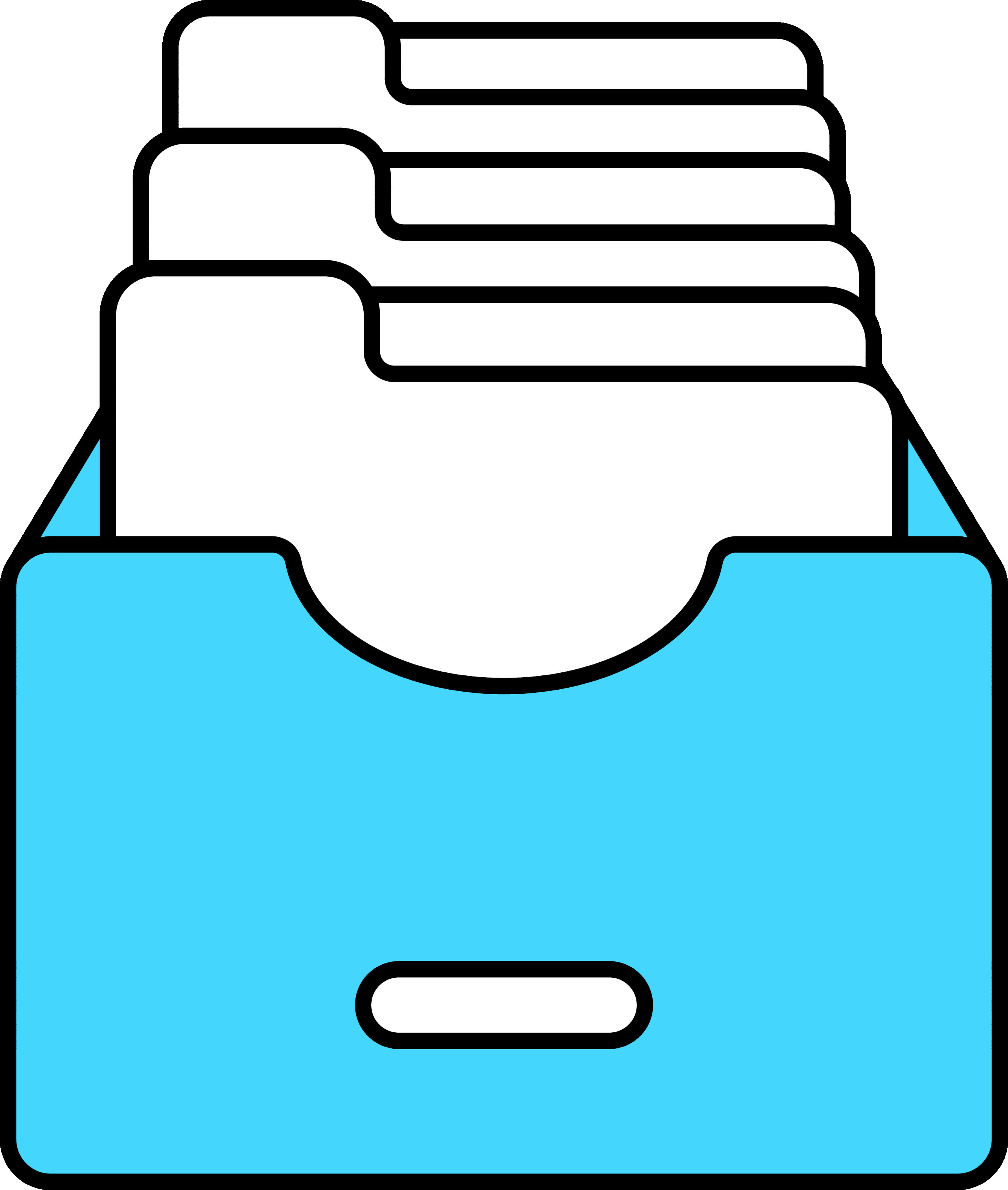 Turquoise And White File Folders Icon In Flat Style. 24554544 Vector