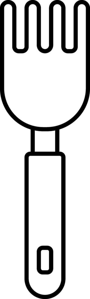 Isolated Fork Icon In Black Stroke. vector