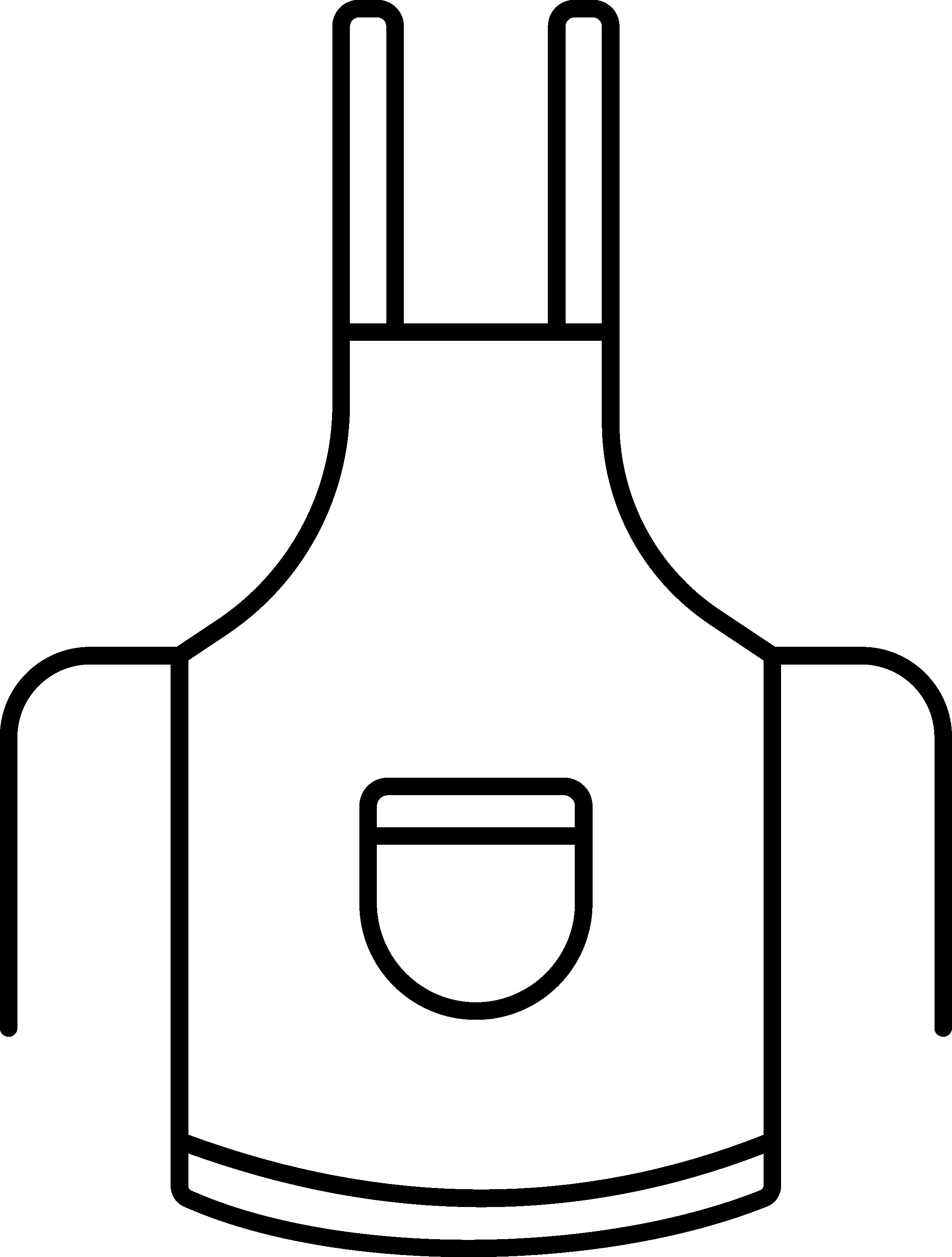 Isolated Apron Icon In Black Outline Style. 24554580 Vector Art at Vecteezy