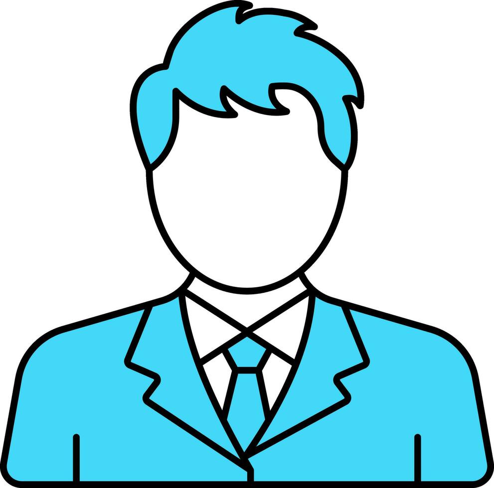 Faceless Businessman Character Icon In Flat Style. vector