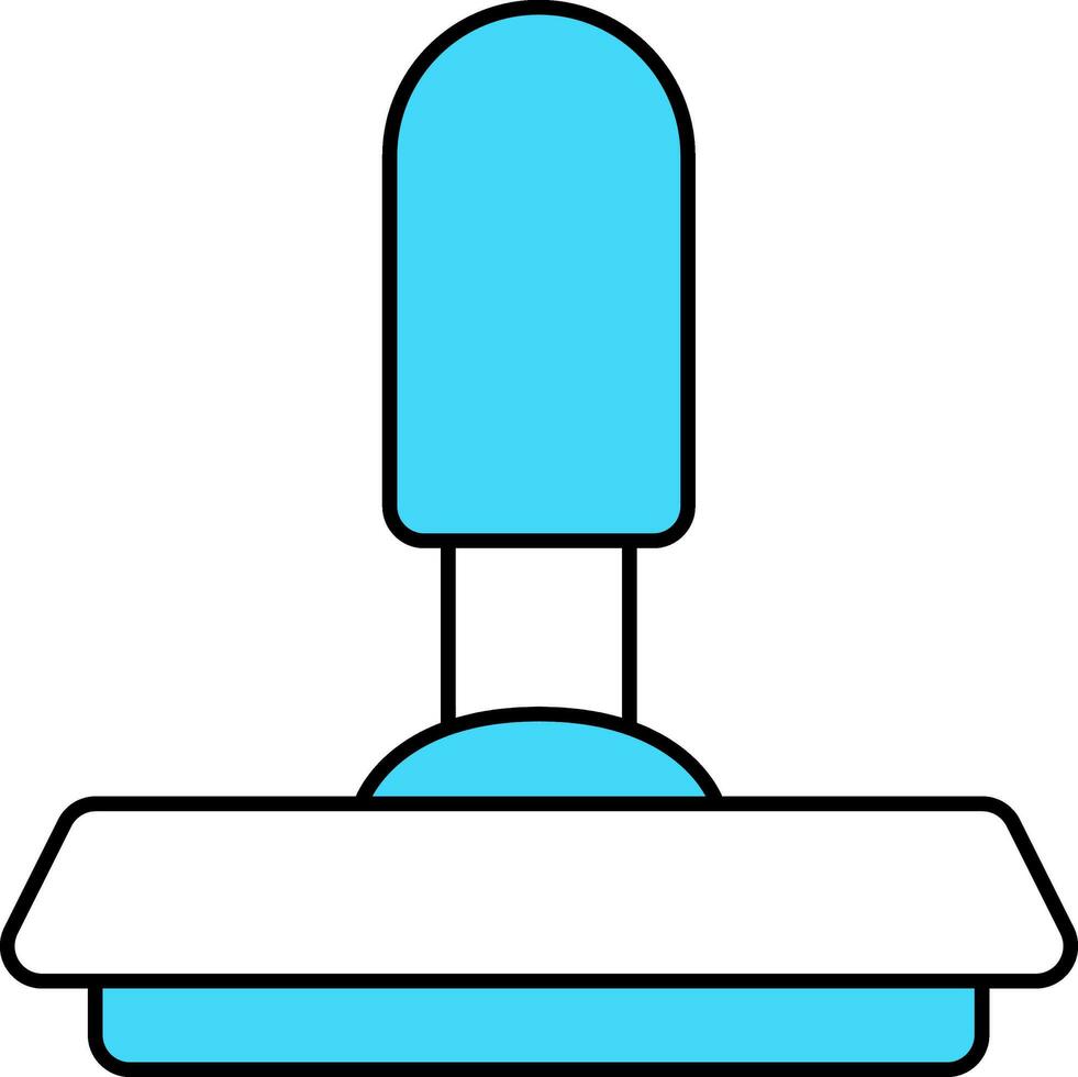 Turquoise And White Stamper Icon In Flat Style. vector