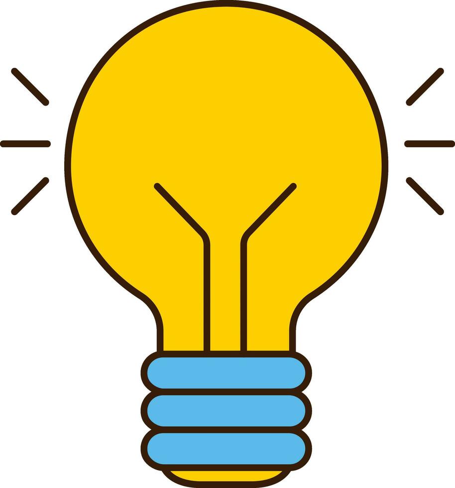 Illuminate Bulb Icon In Flat Style. vector