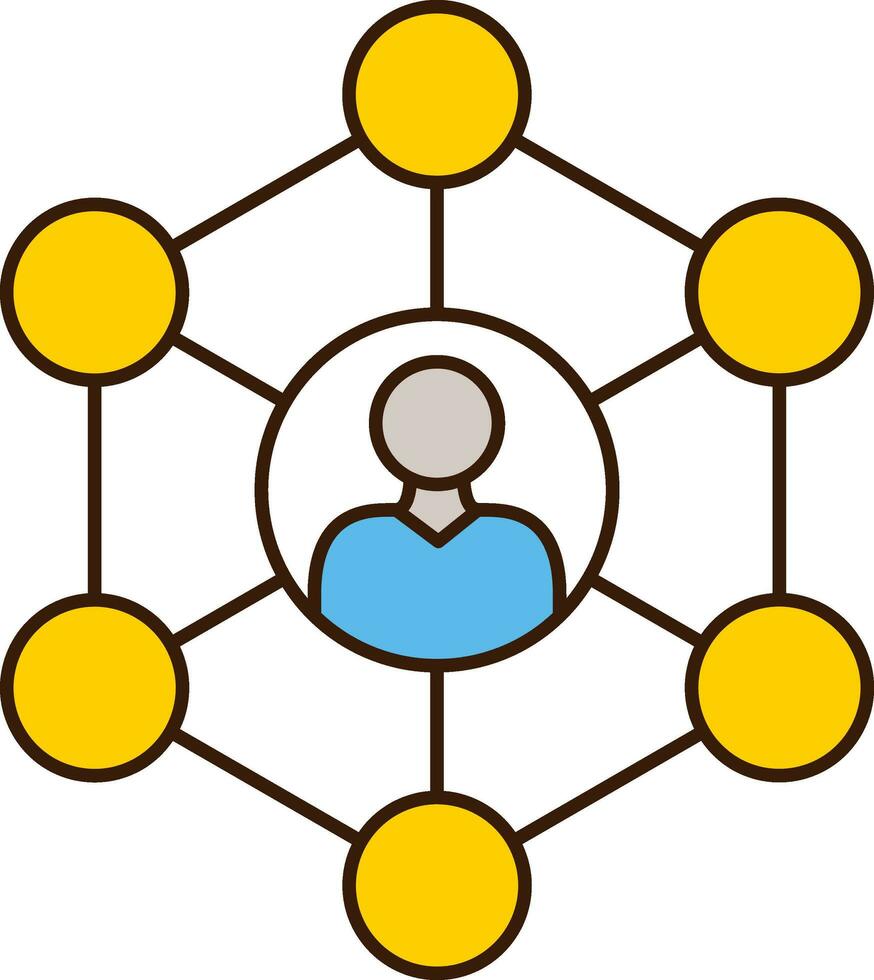 User Connection Icon In Flat Style. vector