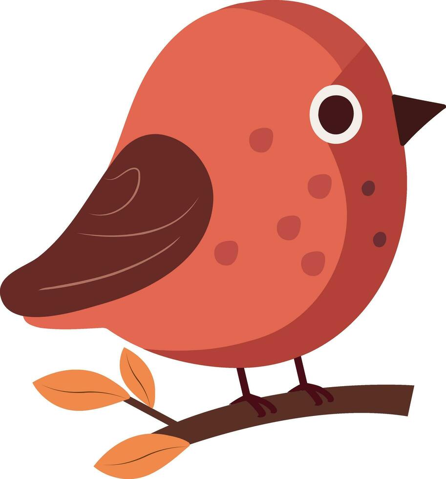 Scarlet Tanager Bird Sitting On Branch Icon In Red Color. vector