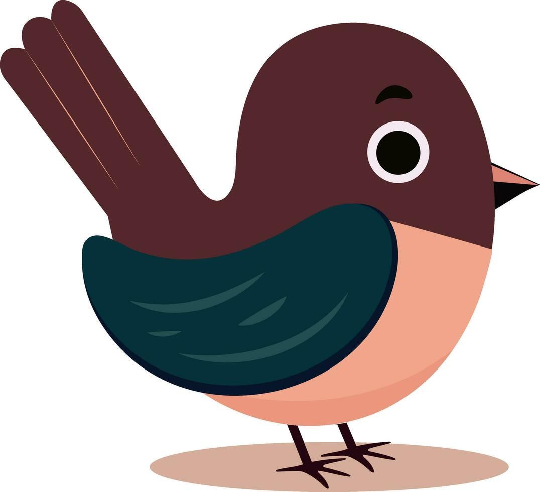 Isolated Cute Bird Cartoon Icon In Flat Style. vector