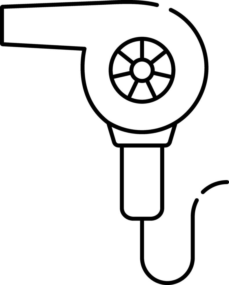 Isolated Hair Dryer Icon In Outline Style. vector